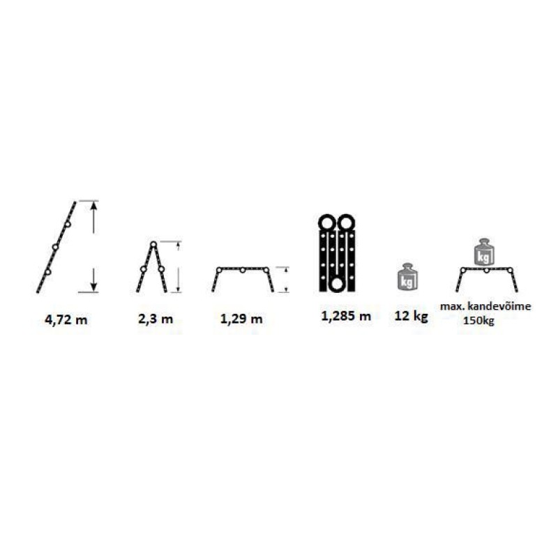LADDER  UNIVERSAALNE 4 X 4 ASTET