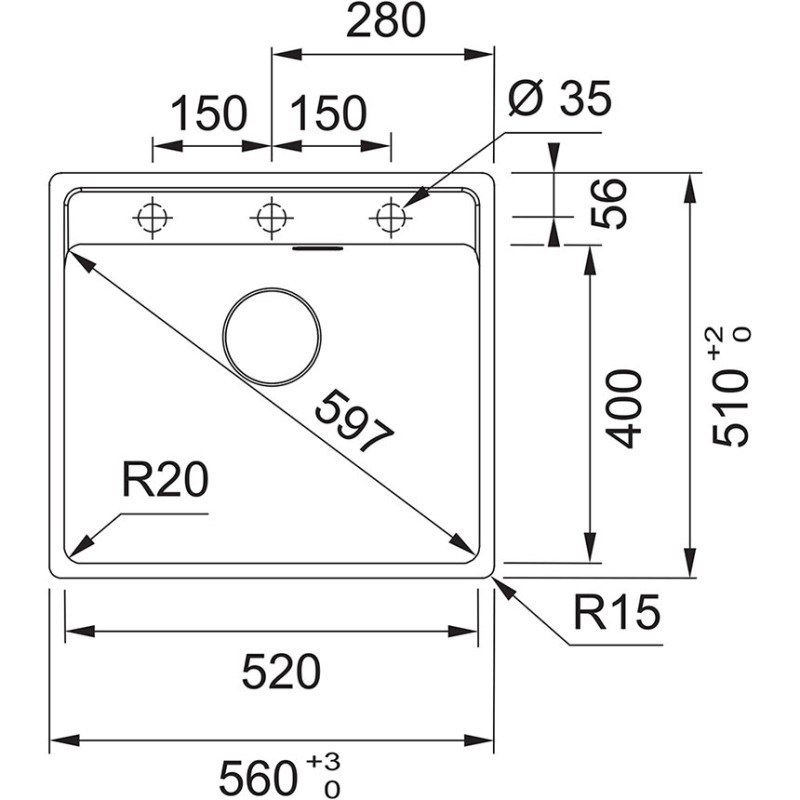 VALAMU GR.FRANKE MRG 610-52 ONYX