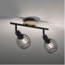 Light Fixture Eugen 2x40W E14 Wood/Black