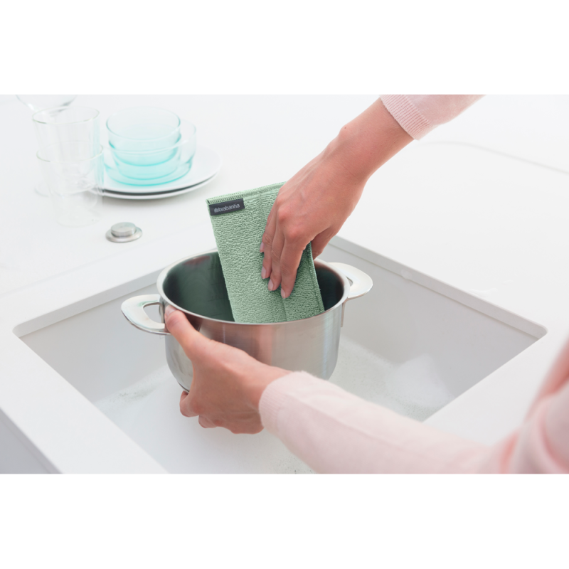 CLEANING CLOTHS BRABANTIA MICROFIBER.3PCS 16X22CM JADE