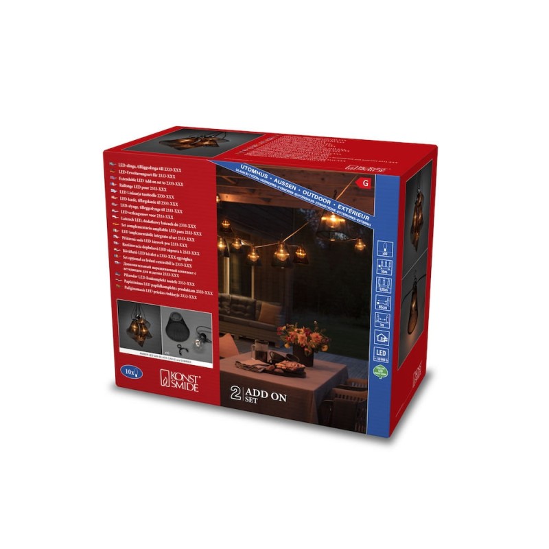 VALGUSKETT ADD BULBS 10 IP44 LED MUST