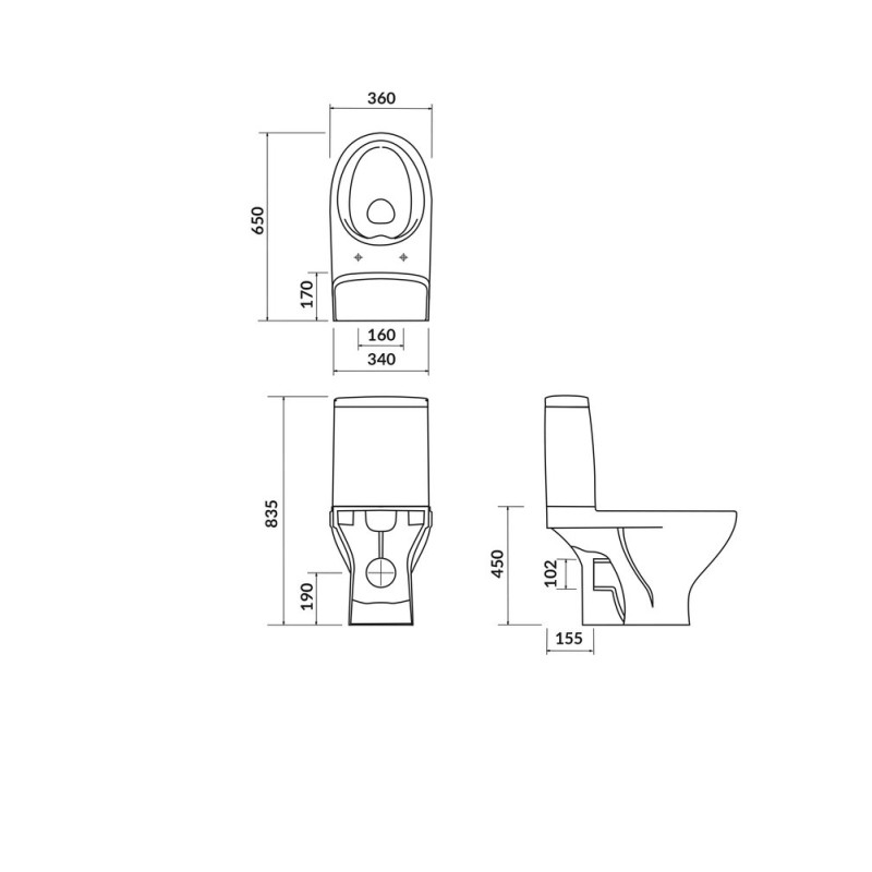 УНИТАЗ.MODUO 43 CO 011 3/5L+ISTE V.SULGUV