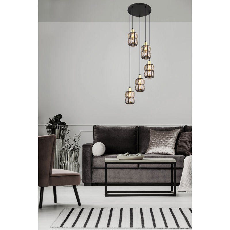 VALGUSTI GLOBO 15761-5B 5x40W E14 MUST/KULD