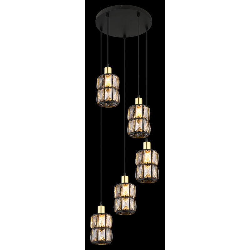 VALGUSTI GLOBO 15761-5B 5x40W E14 MUST/KULD