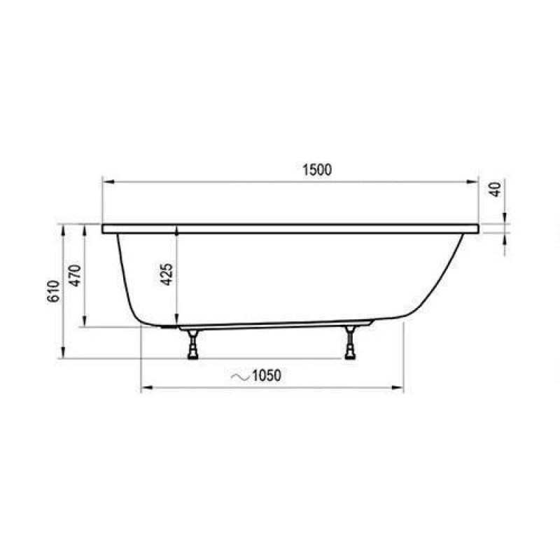 BATHTUB  RAVAK CLASSIC II 150X70CM + ESIPANEEL