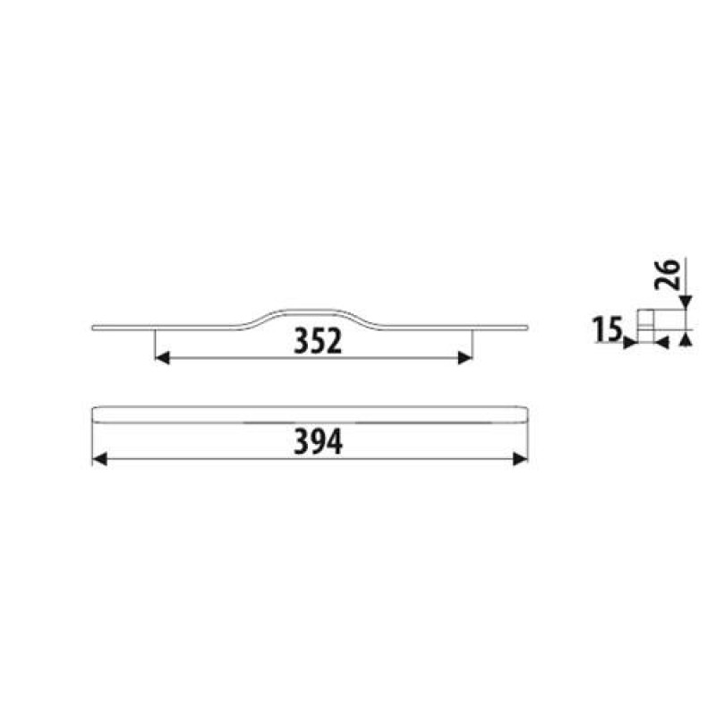 KÄEPIDE UA130 352/394MM MUST MATT