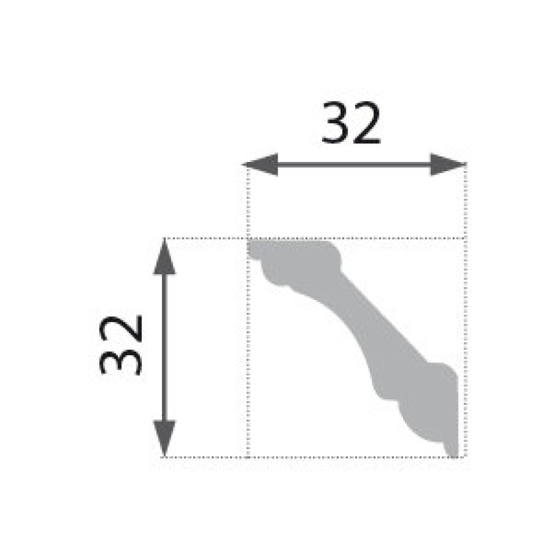 CEILING MOLDING   32X32X2000 EXCLUSIVE B1/ 2tk