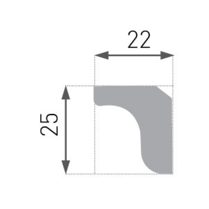 CEILING MOLDING   22X25X2000 LUX E-3/ 2tk