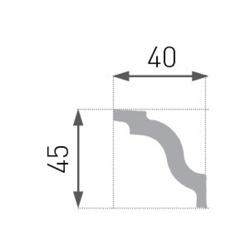CEILING MOLDING   40X45X2000 LUX E-5/ 2tk