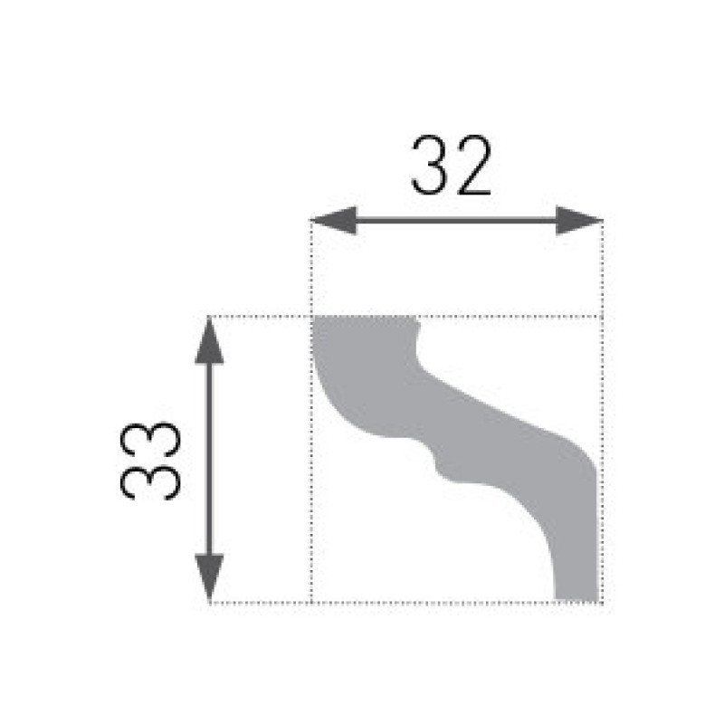 CEILING MOLDING   32X33X2000 LUX E-6/ 2tk