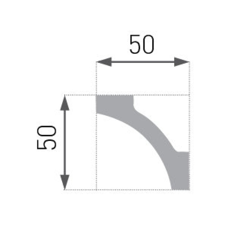 CEILING MOLDING   50X50X2000 LUX E-12/ 2tk