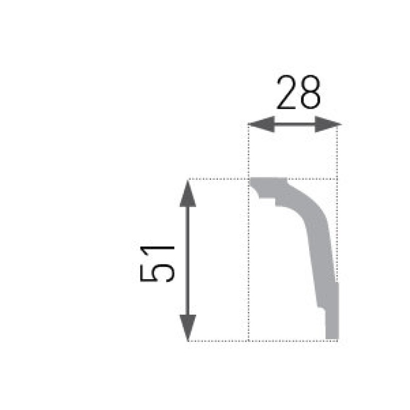 CEILING MOLDING   25X51X2000 LUX E-32/ 2tk
