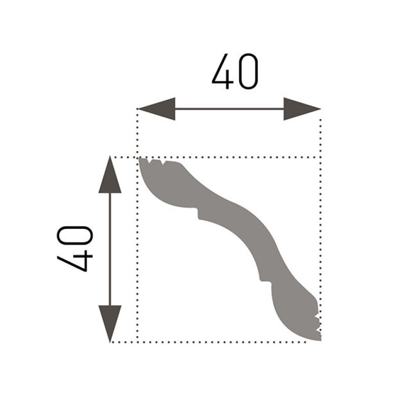 CEILING MOLDING   40X40X2000 LUX E-41/ 2tk