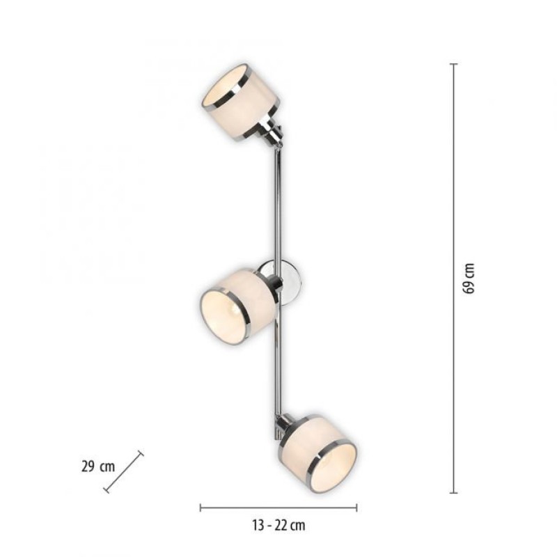 VALGUSTI ACCOR 3x25W E14 KROOM
