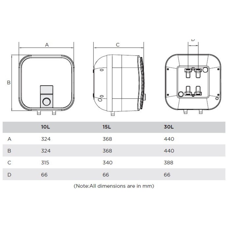 BOILER MIDEA SALUTE 15L ÜLEMINE 2,5KW