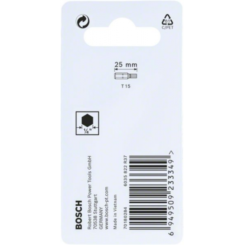OTSIK BOSCH TORX 15X25MM LÖÖGIKINDEL 2TK