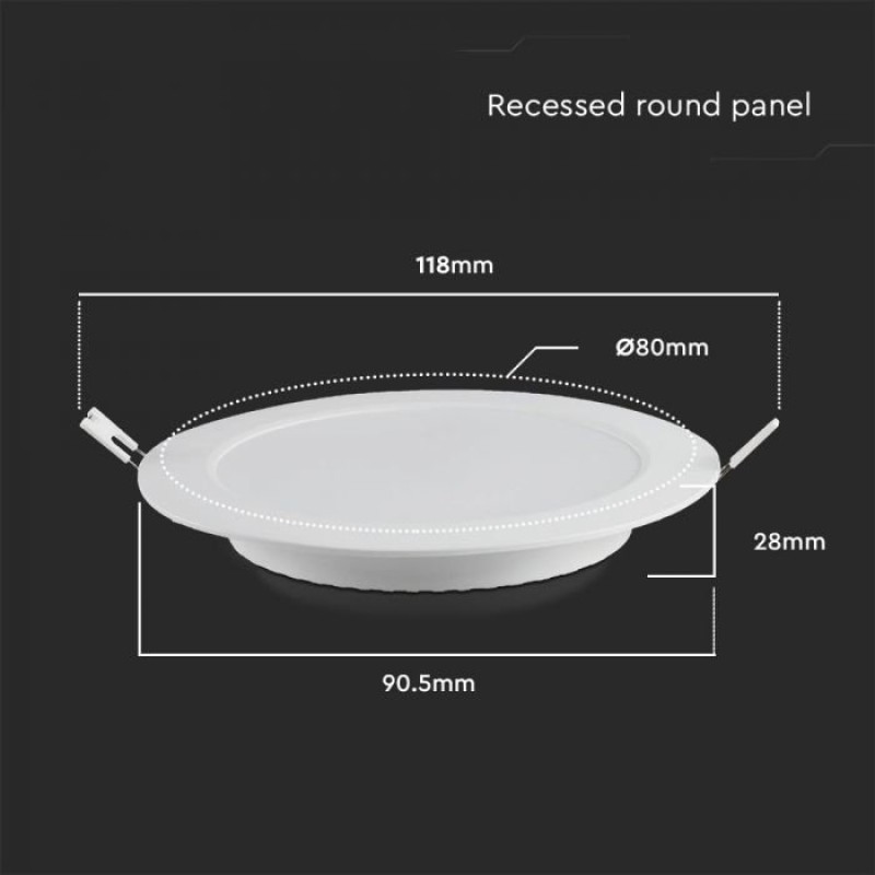 RIPPLAEVALGUSTI VT-SAMSUNG 3W LED 330lm 90/77mm