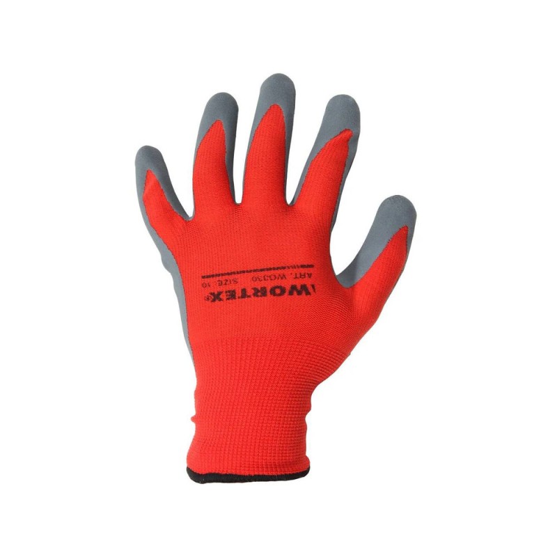 GLOVES WORTEX  WG330 LATEKSKATTEGA PUNANE M/8