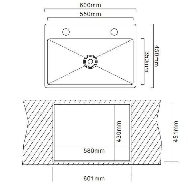 ROOSTEVABA VALAMU CUBE 600X450MM+DOSAATOR SATIIN