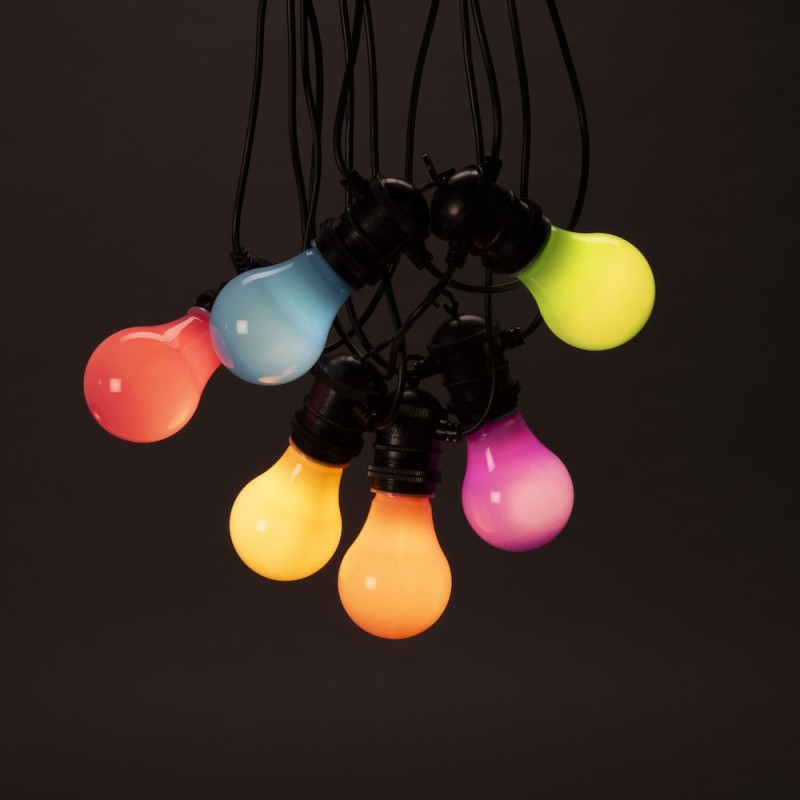 VALGUSKETT BULBS 10 LED A60 IP44 DIM MULTICOLOR