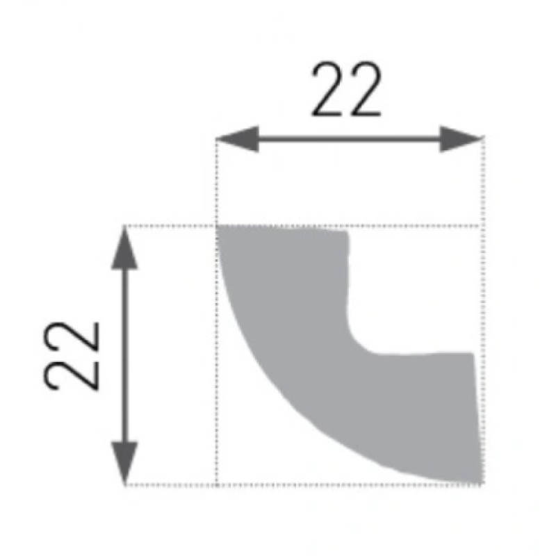 CEILING MOLDING   22X22X2000 LUX E-1/ 2tk