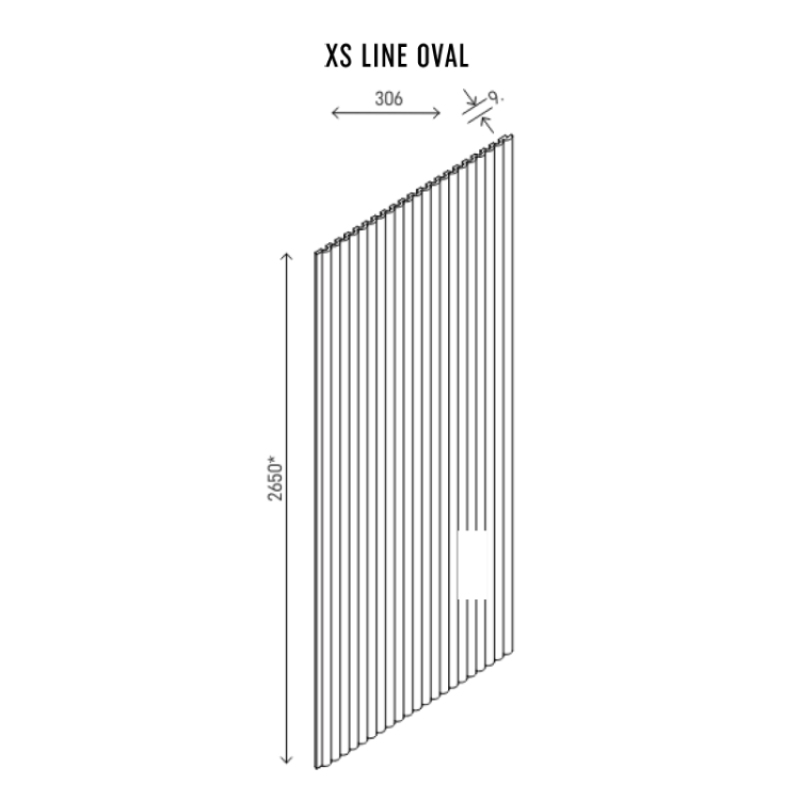 WALL PANEL  LINERIO XS-LINE OVAL VALGE 2,65M