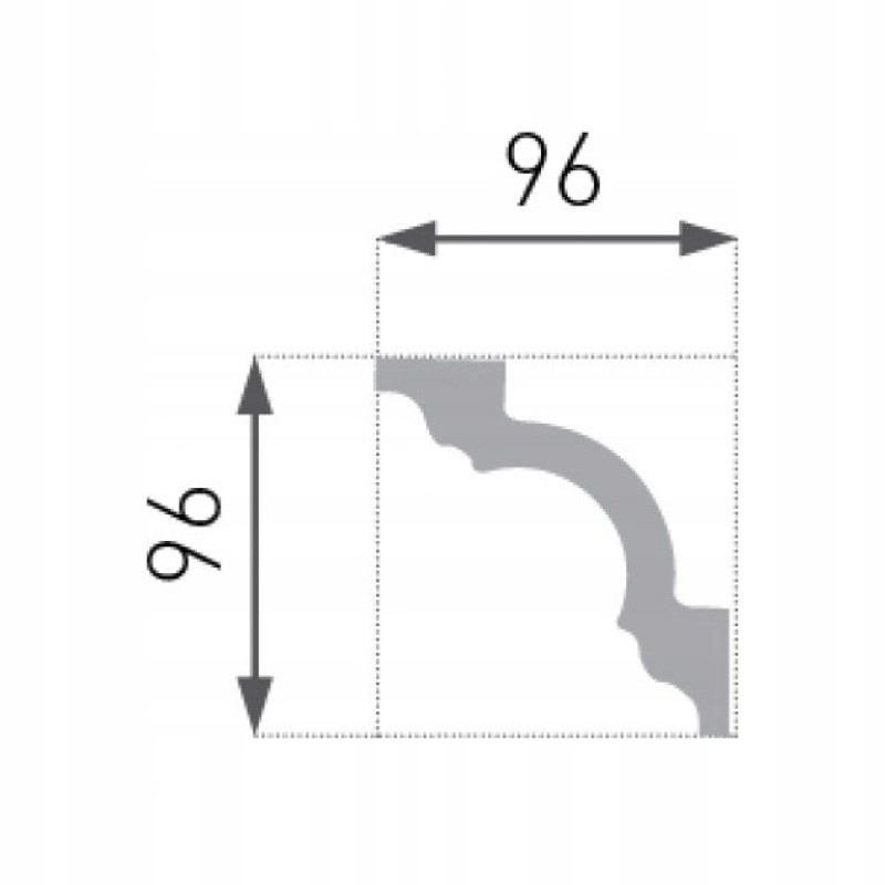 CEILING MOLDING   96X96X2000 LUX E-16/ 2tk