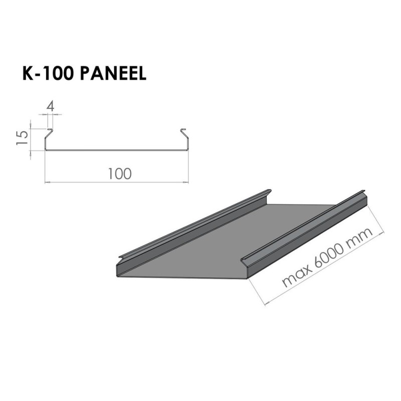 RIPPLAE PANEEL AL.K-100 KLARLACK 100MM
