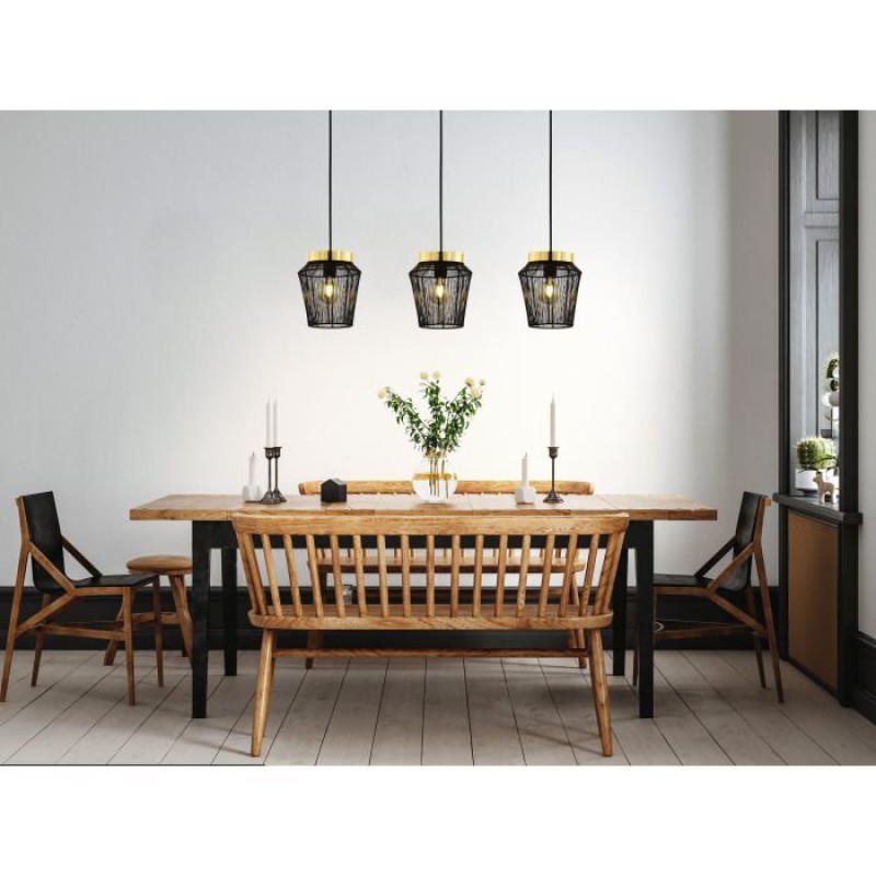 VALGUSTI ESCANDIDOS 3x40W E27 MUST MESSING/KULD