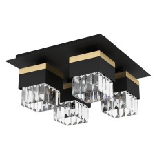VALGUSTI BARRANCAS 4x40W E14 MUST/KULDNE/KLAAR