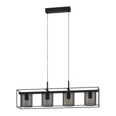 Kattokruunu CATTERICK 4x40W E27 musta metalli
