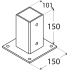 POST BASE PLATE  101X101 MM