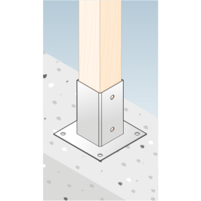 POST BASE PLATE  101X101 MM