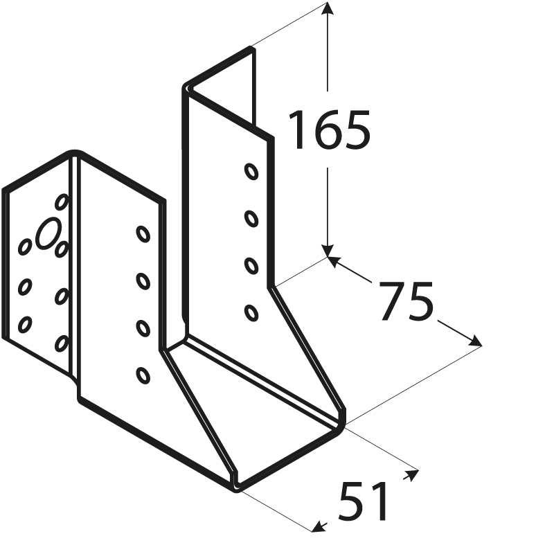 JOIST HANGER  51 X 165 MM