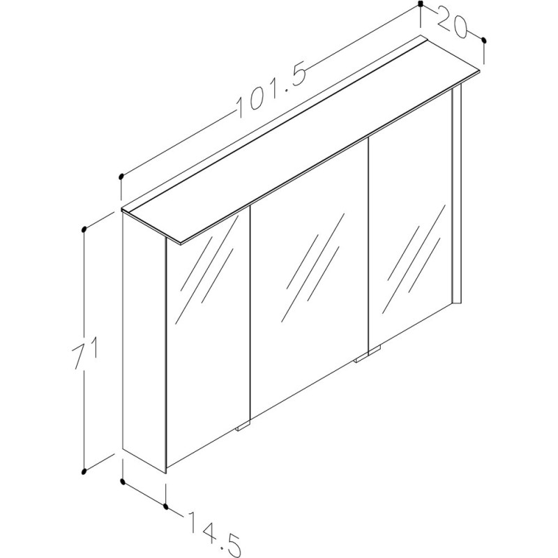 KAME PEEGELKAPP MC3DML/100-70/D15-LFT LOFT COCOA