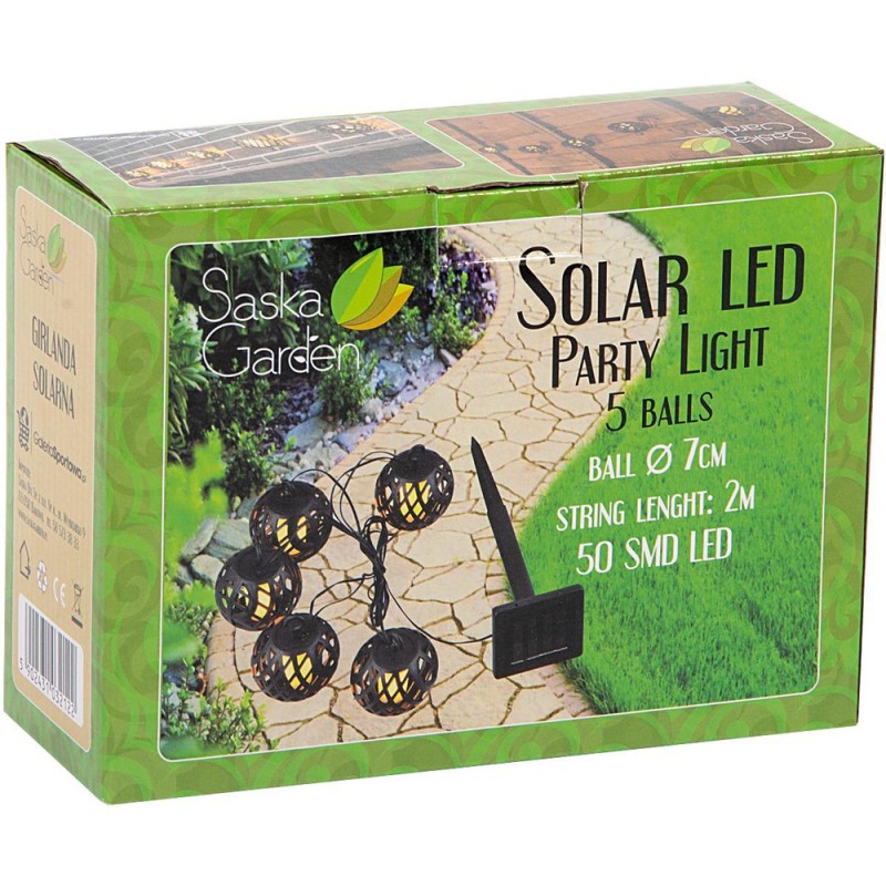VALGUSTI SOLAR 1032122 LED FIREBALLS 5TK 7cm