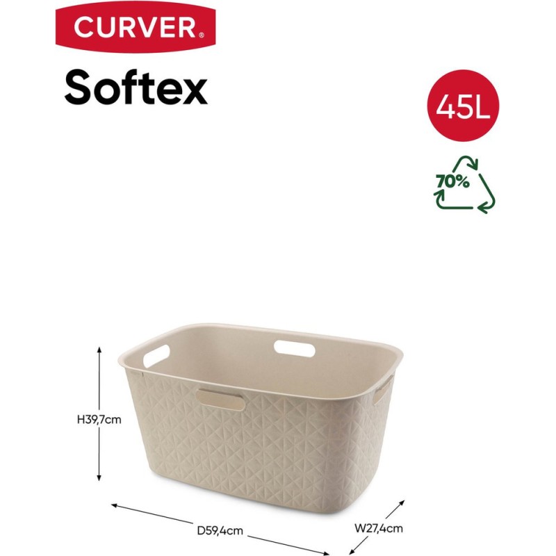 PESUKORV CURVER SOFTEX 45L KREEM