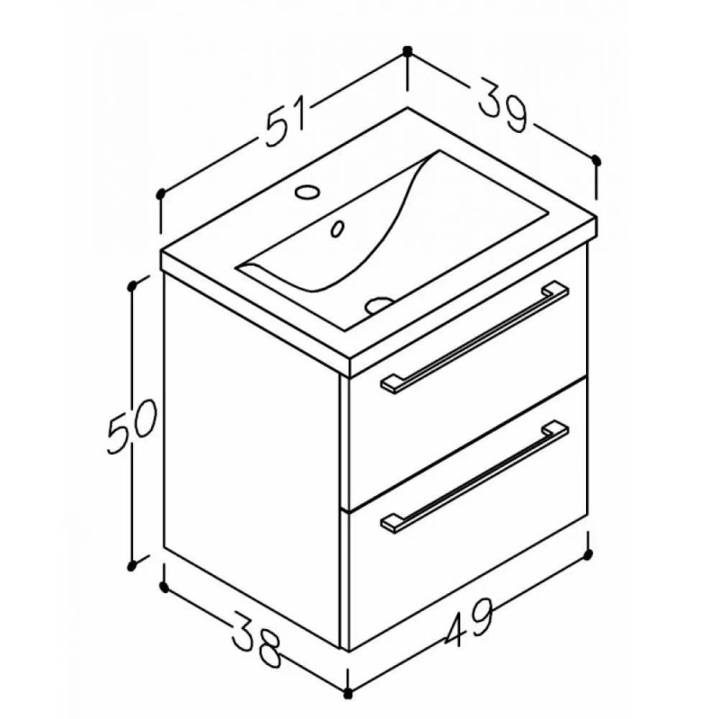 VANNITOAMÖÖBEL SCANDIC 51CM VALGE