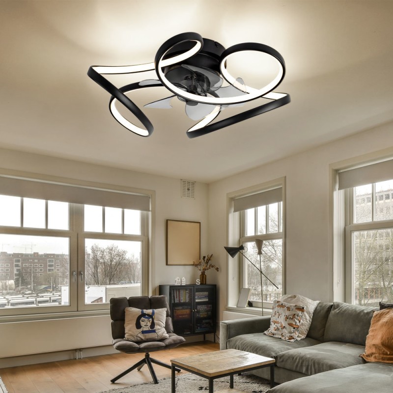 VALGUSTI-VENTILAATOR LORIS 30W LED 4000lm ЧЁРНЫЙ 