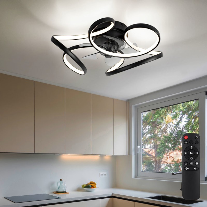 VALGUSTI-VENTILAATOR LORIS 30W LED 4000lm ЧЁРНЫЙ 