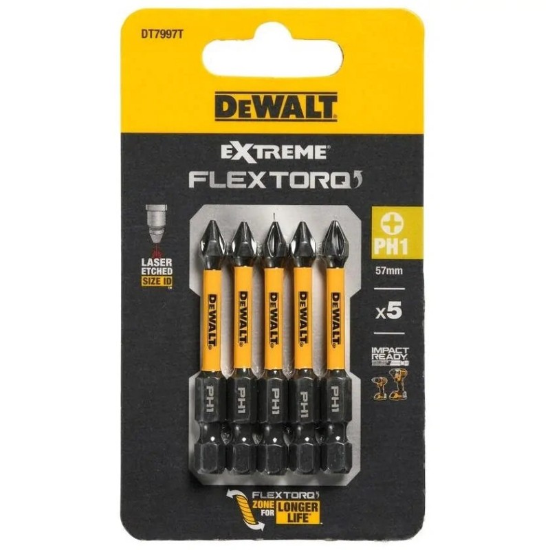 OTSIK DEWALT FLEXTORQ PH1X57MM/ 5tk