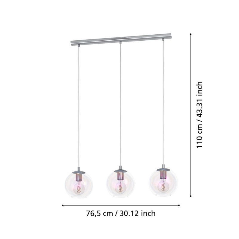 VALGUSTI ARISCANI 2 901919 3x60W E27 KROOM RIPP