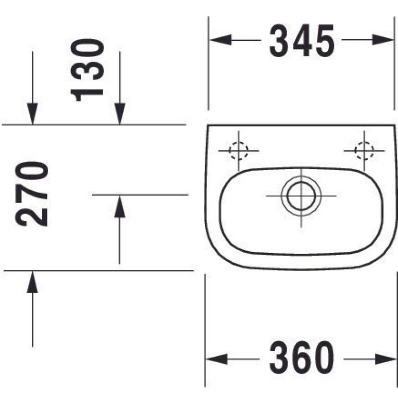 VALAMU DURAVIT D-CODE 36X27CM VALGE SEG.AUK VASAK