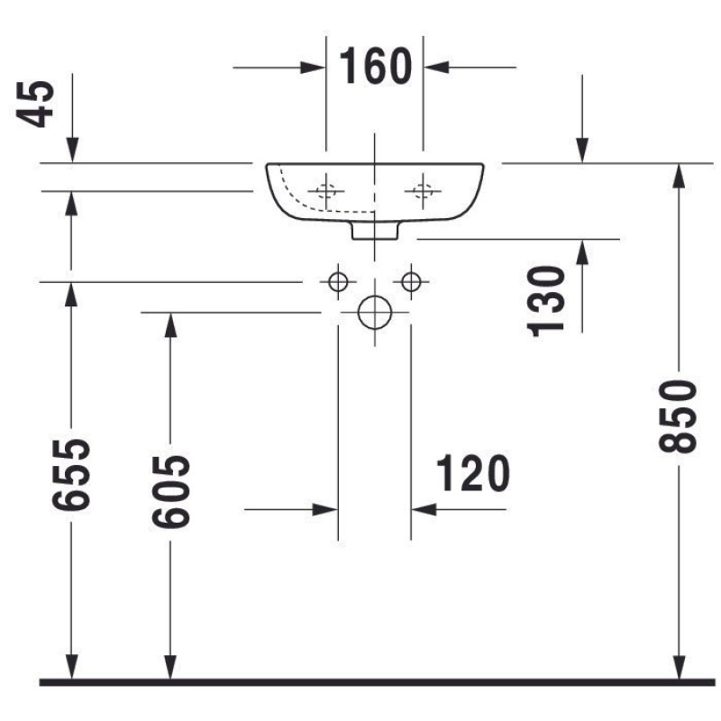 VALAMU DURAVIT D-CODE 36X27CM VALGE SEG.AUK VASAK